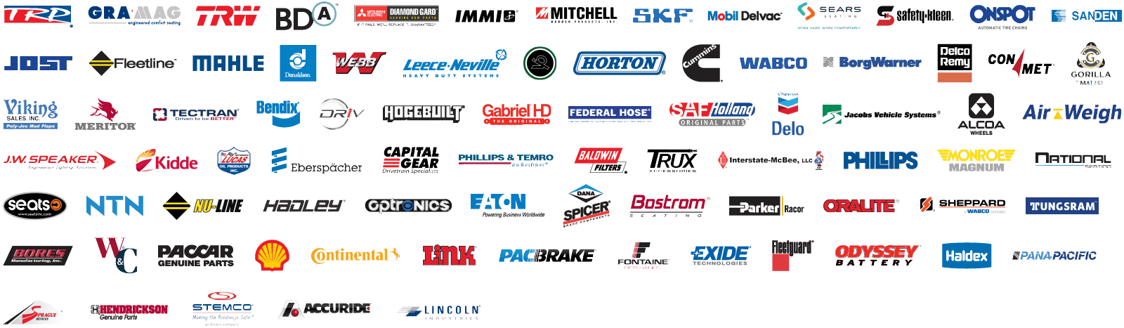 Logos of reliable brands we stock
